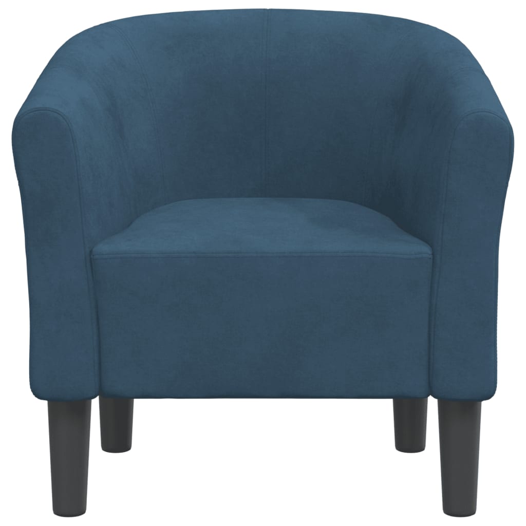 Chaise cabriolet bleu foncé velours - XIOS