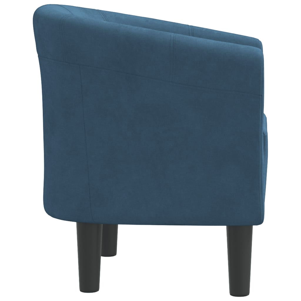 Chaise cabriolet bleu foncé velours - XIOS