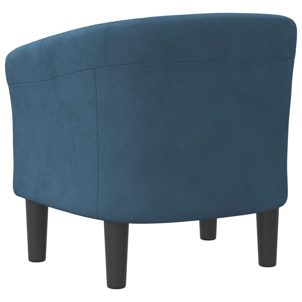Chaise cabriolet bleu foncé velours - XIOS