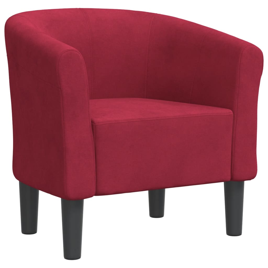 Chaise cabriolet rouge bordeaux velours - XIOS