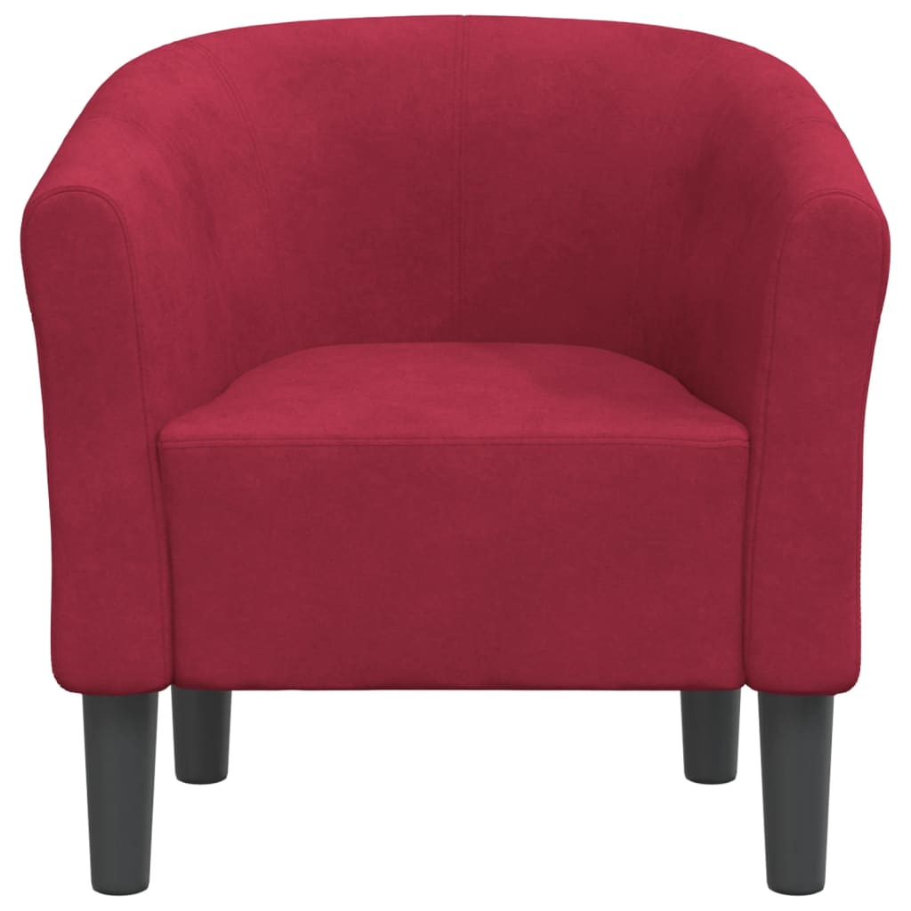 Chaise cabriolet rouge bordeaux velours - XIOS