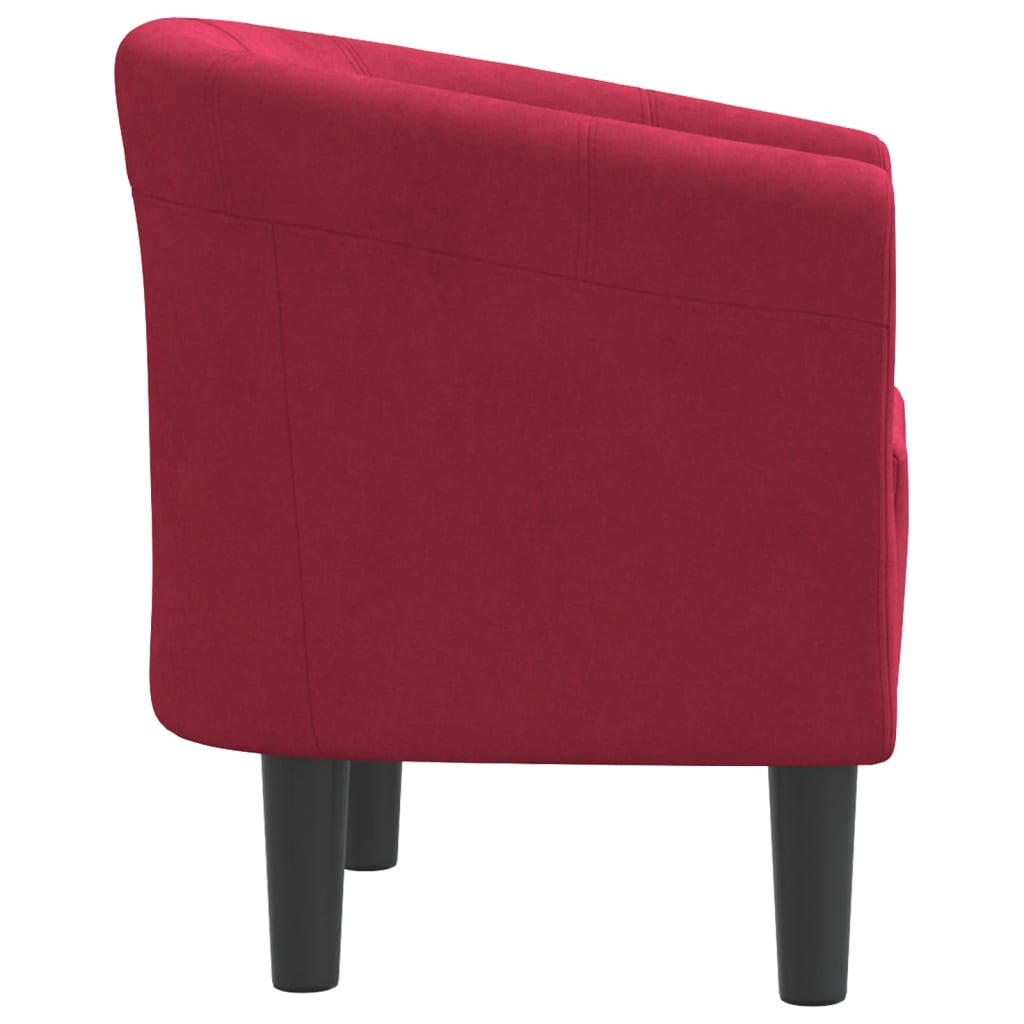 Chaise cabriolet rouge bordeaux velours - XIOS