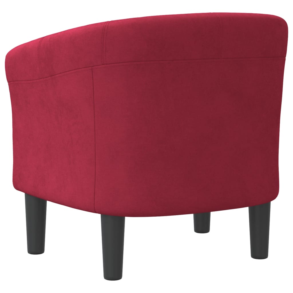 Chaise cabriolet rouge bordeaux velours - XIOS