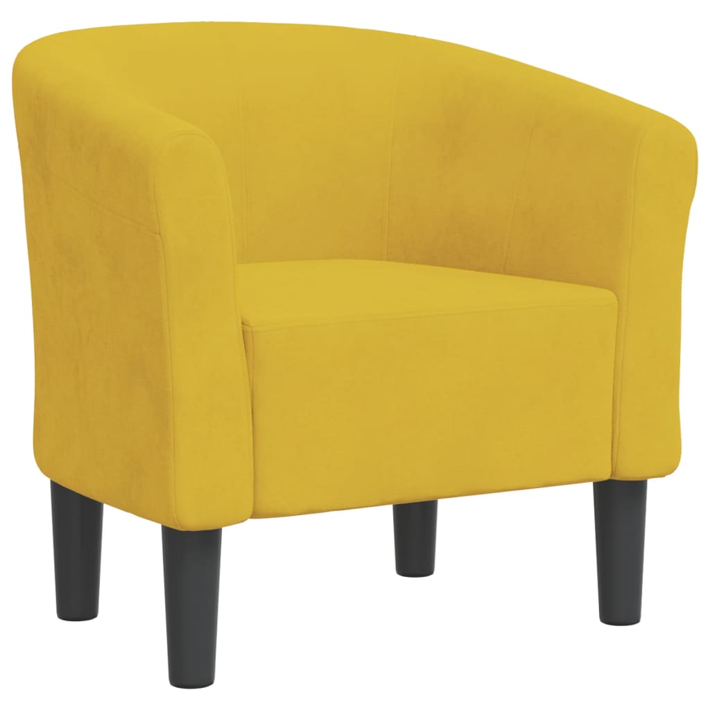 Chaise cabriolet jaune velours - XIOS
