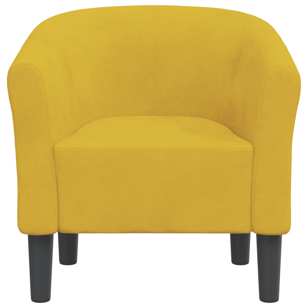Chaise cabriolet jaune velours - XIOS