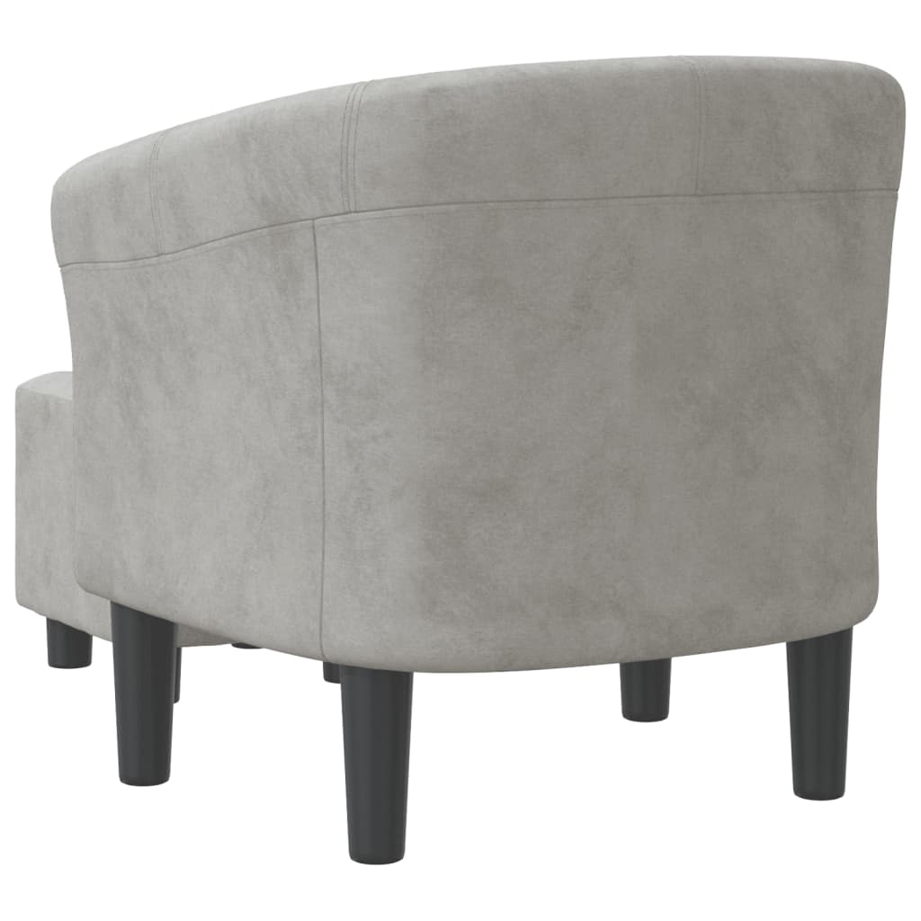 Chaise cabriolet avec repose-pied gris clair velours - XIOS