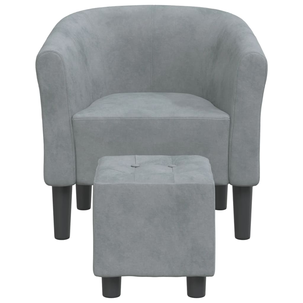 Chaise cabriolet avec repose-pied gris foncé velours - XIOS