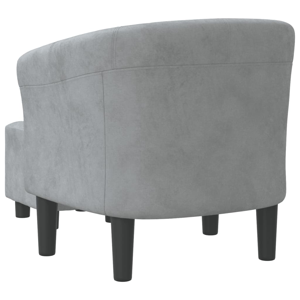 Chaise cabriolet avec repose-pied gris foncé velours - XIOS