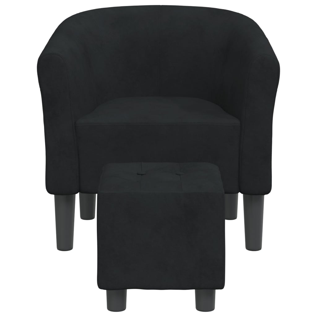 Chaise cabriolet avec repose-pied noir velours - XIOS