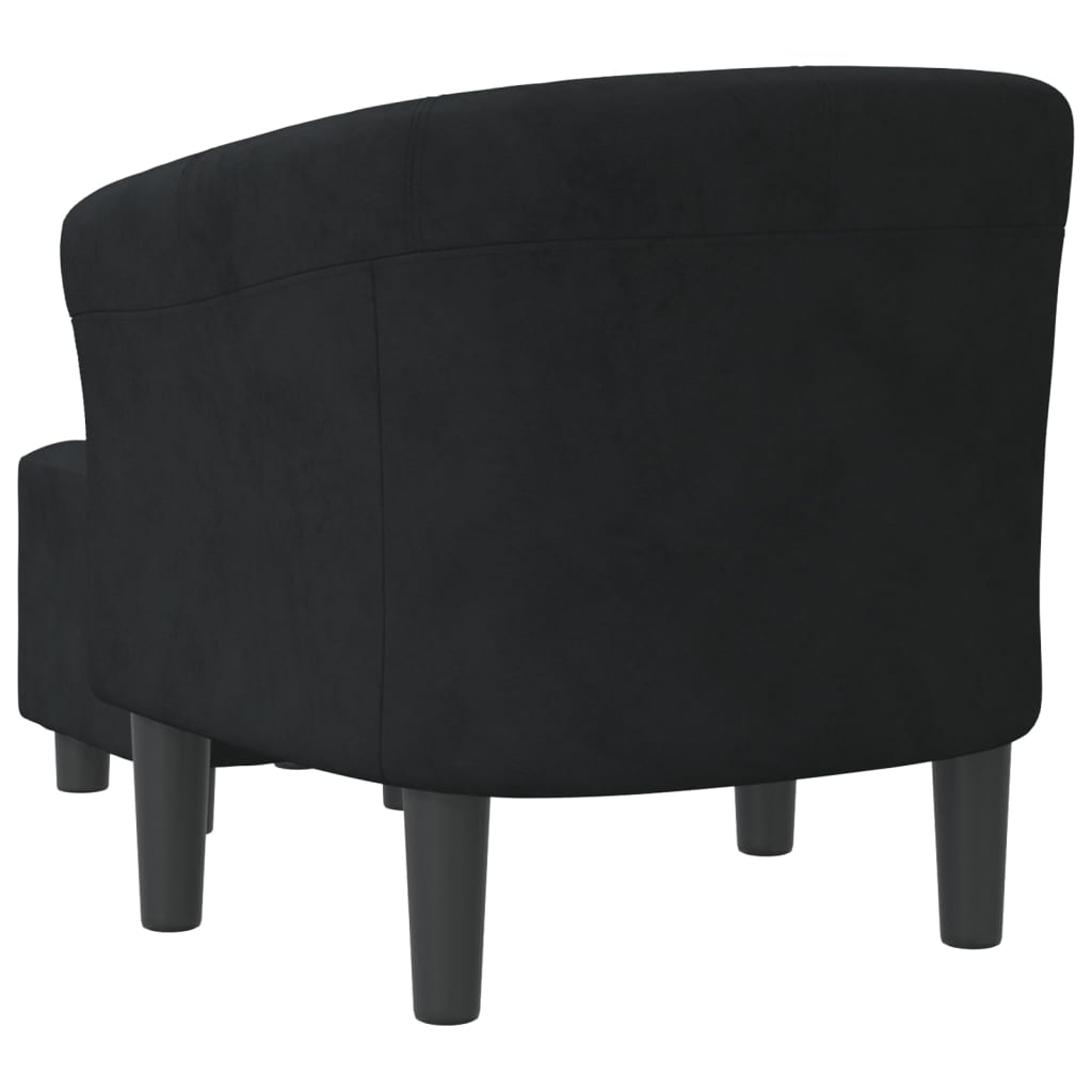 Chaise cabriolet avec repose-pied noir velours - XIOS