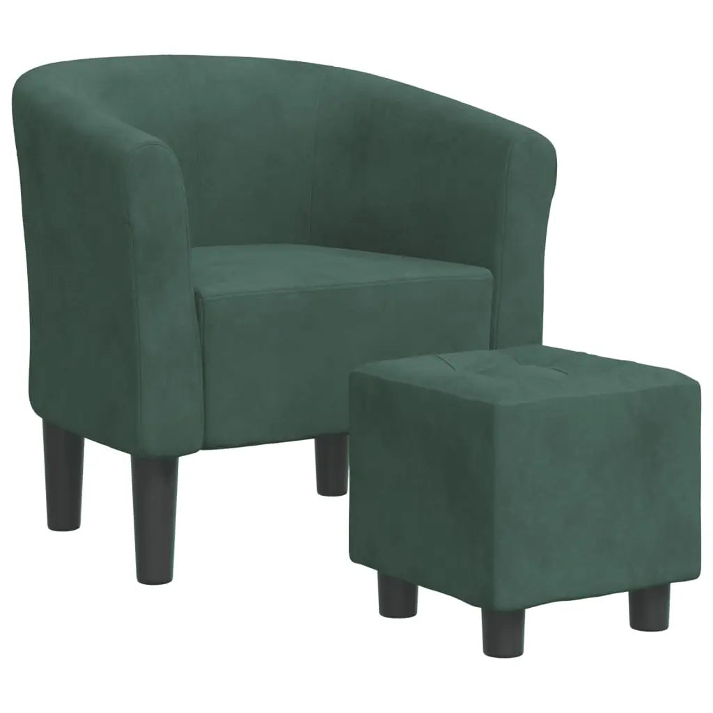 Chaise cabriolet avec repose-pied vert foncé velours - XIOS