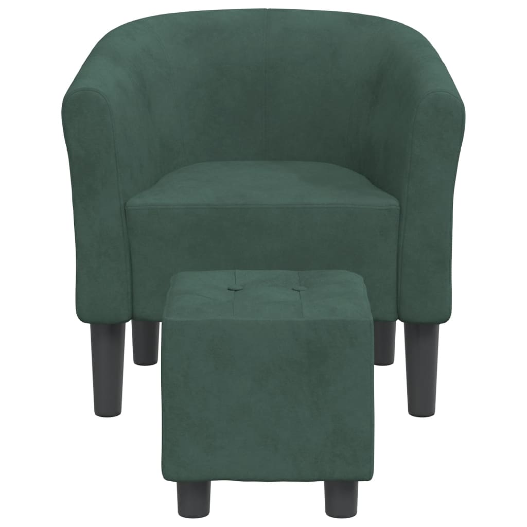 Chaise cabriolet avec repose-pied vert foncé velours