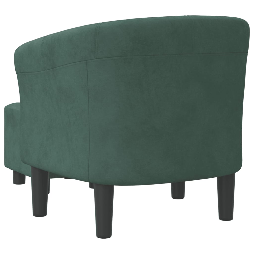 Chaise cabriolet avec repose-pied vert foncé velours