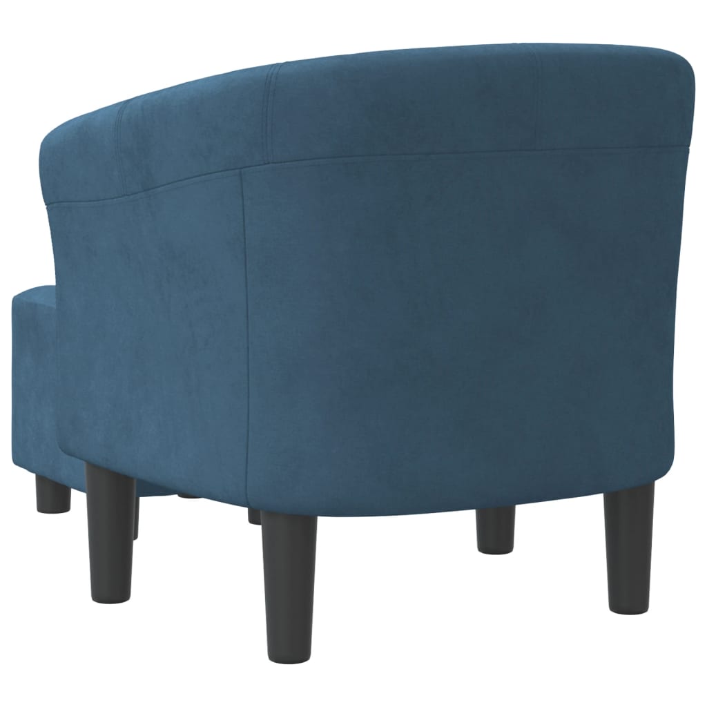 Fauteuil cabriolet avec repose-pied bleu foncé velours - XIOS