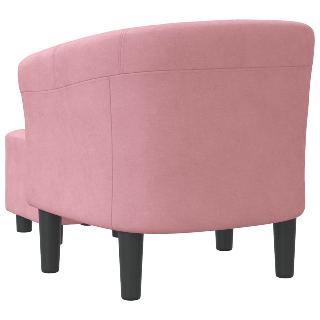 Fauteuil cabriolet avec repose-pied rose velours - XIOS