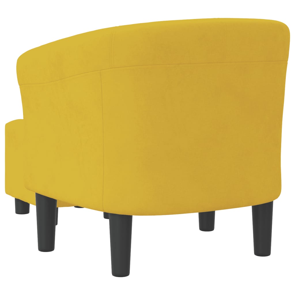 Fauteuil cabriolet avec repose-pied jaune velours - XIOS