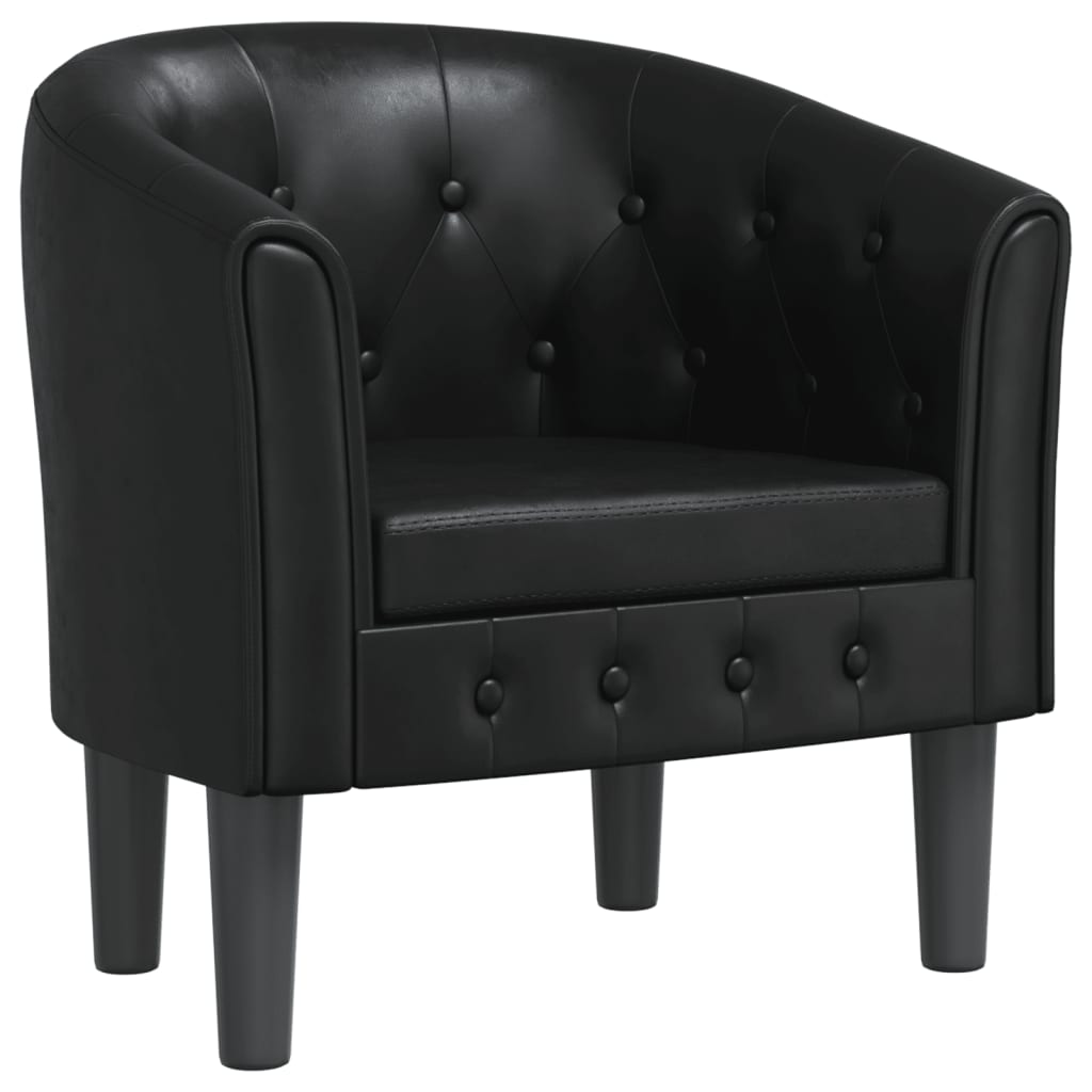 Chaise cabriolet noir similicuir - XIOS
