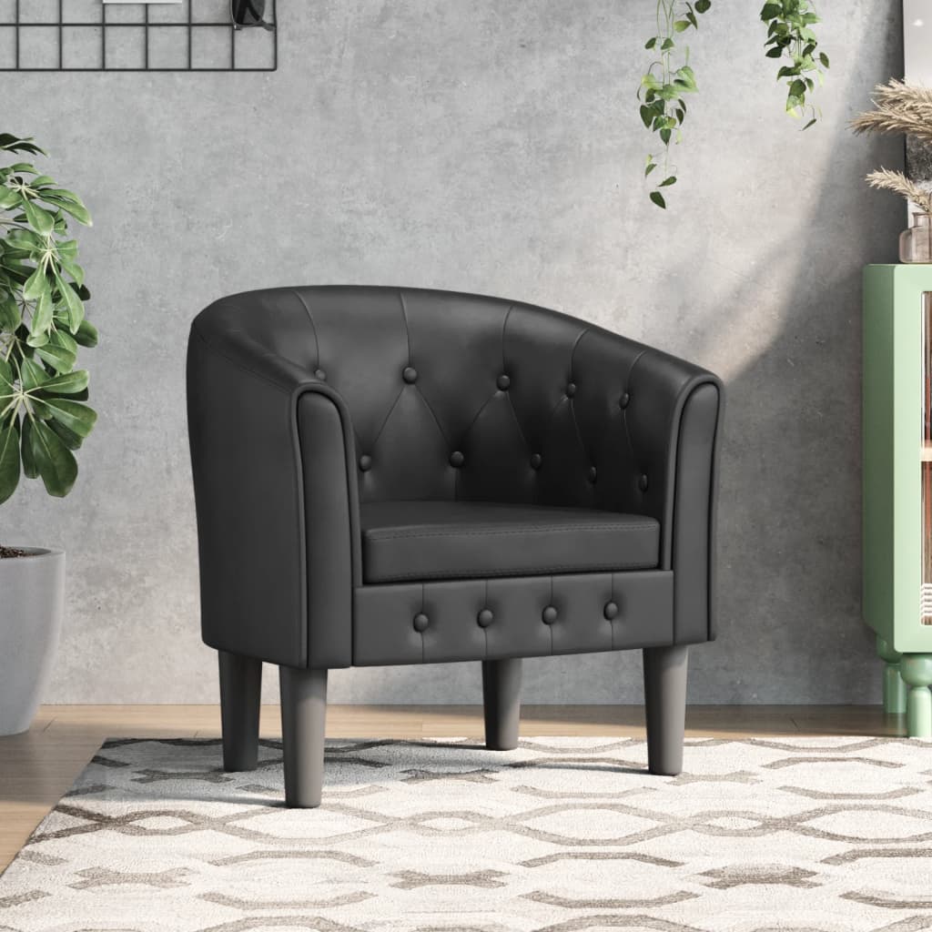 Chaise cabriolet noir similicuir - XIOS