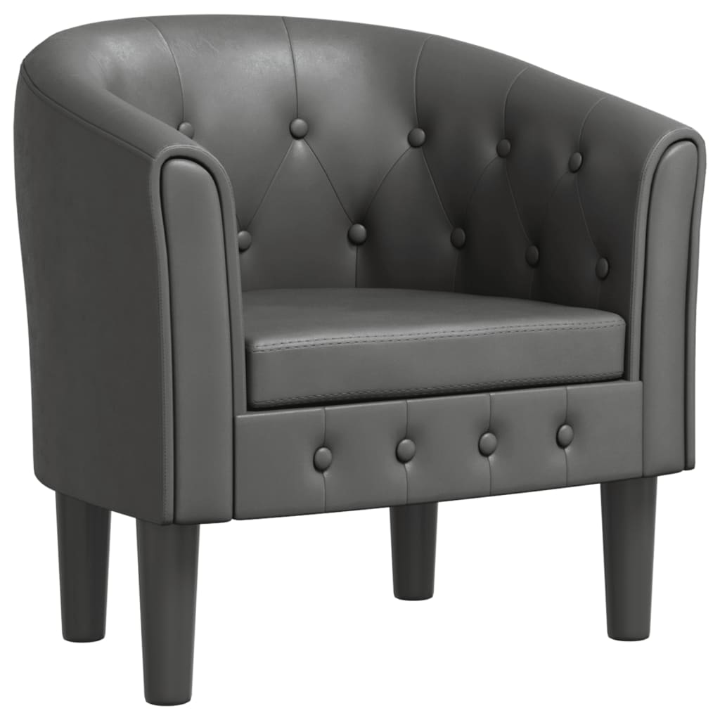 Fauteuil cabriolet gris similicuir - XIOS