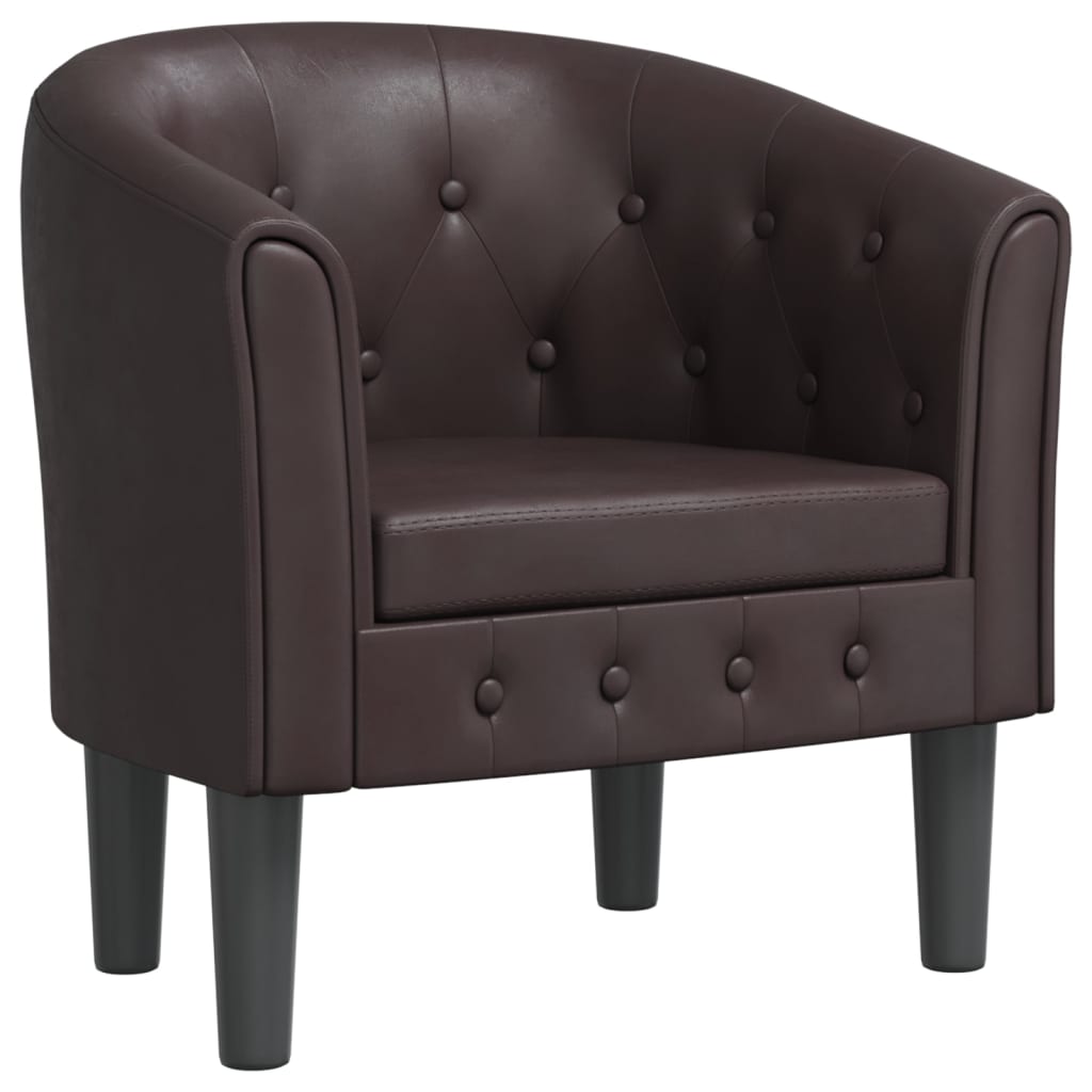 Chaise cabriolet marron similicuir - XIOS