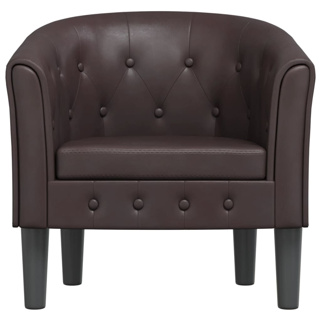 Chaise cabriolet marron similicuir - XIOS