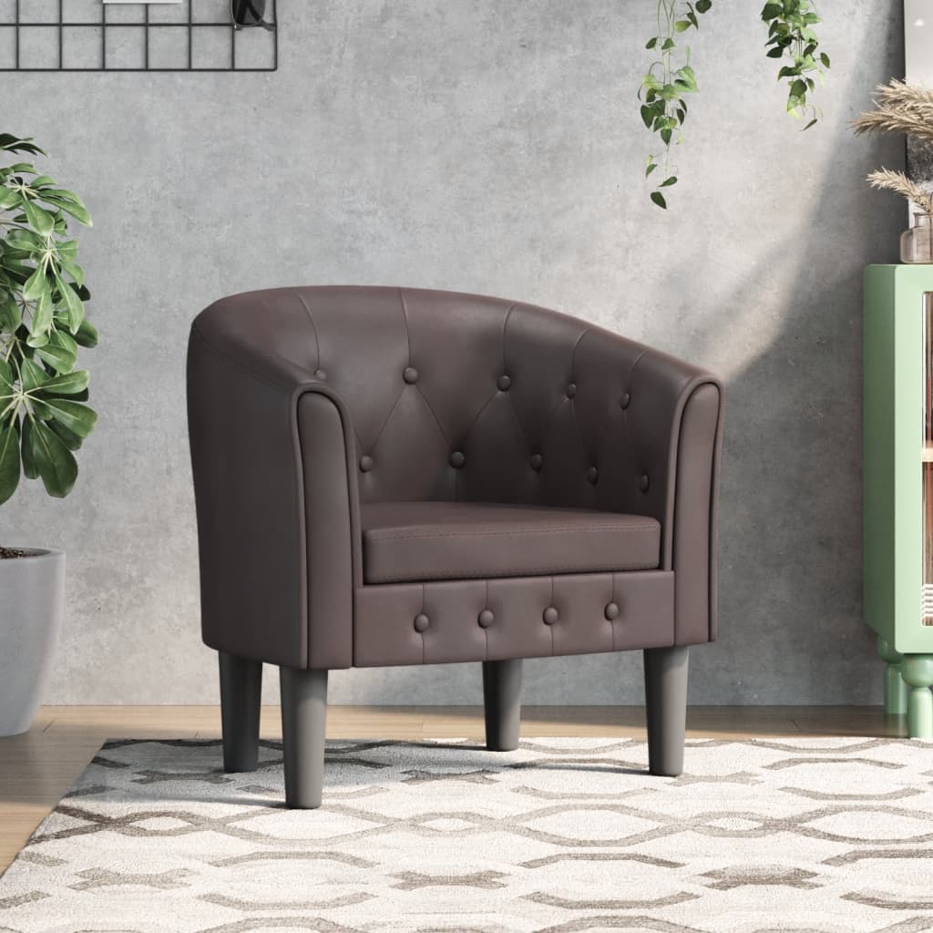 Chaise cabriolet marron similicuir - XIOS
