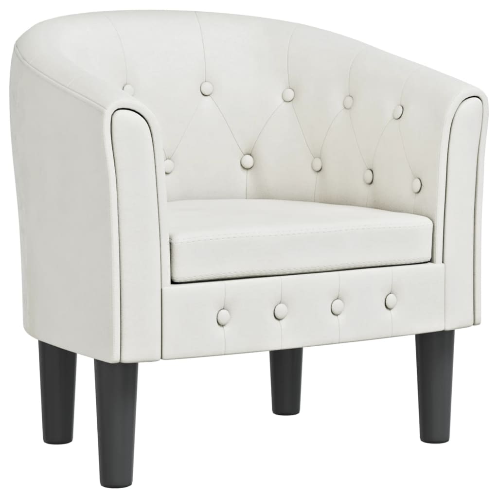 Fauteuil cabriolet blanc similicuir - XIOS