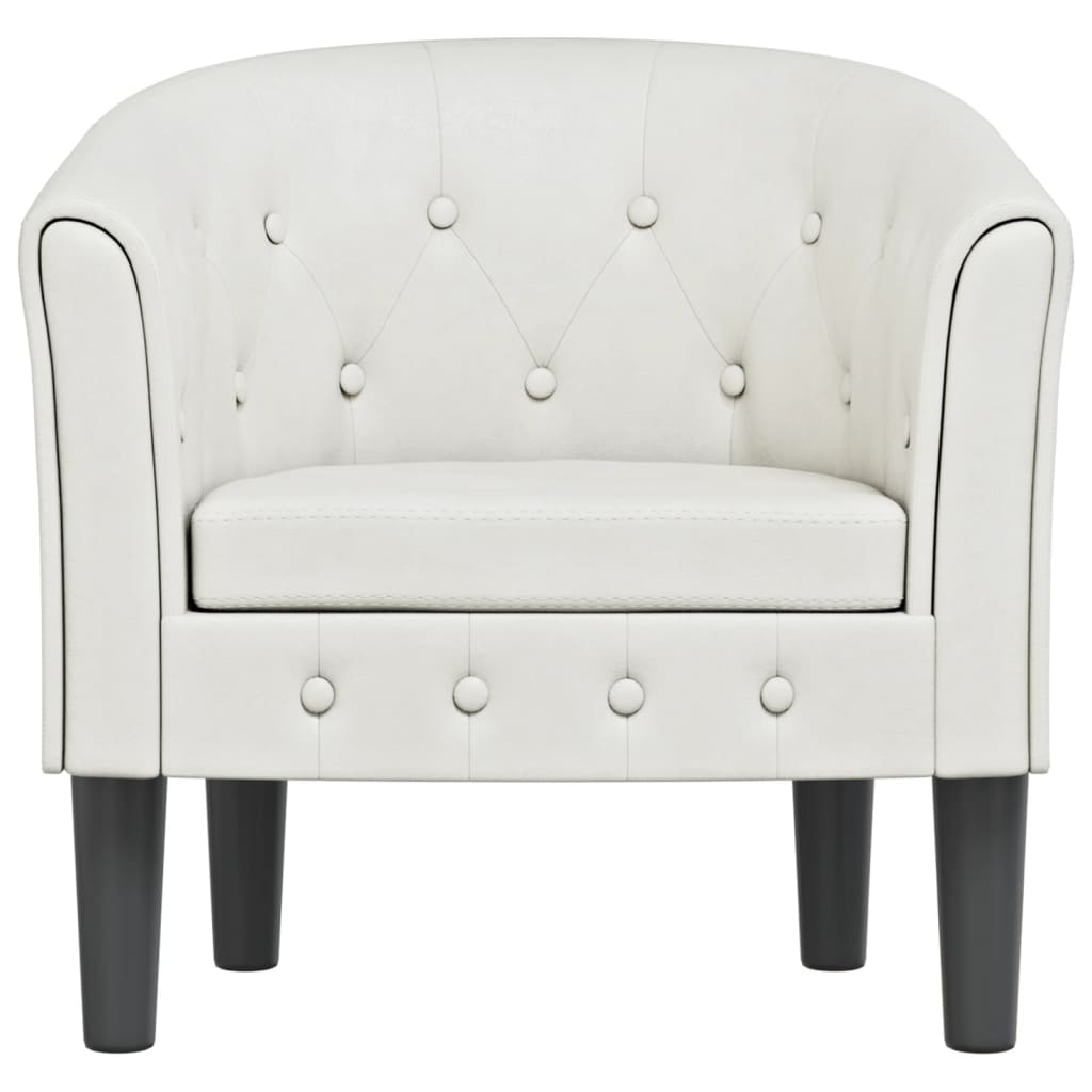 Fauteuil cabriolet blanc similicuir - XIOS