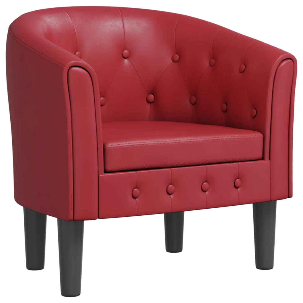 Chaise cabriolet rouge bordeaux similicuir - XIOS