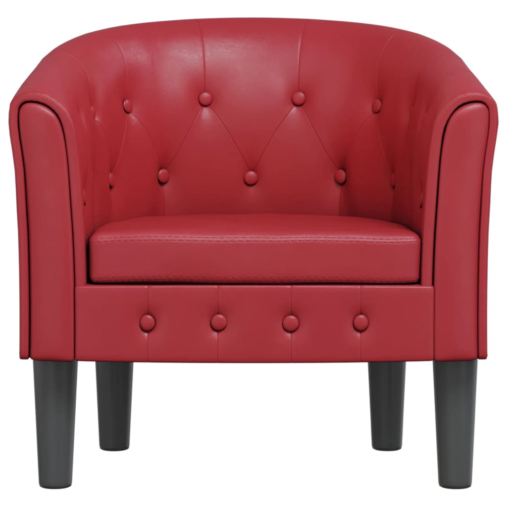 Chaise cabriolet rouge bordeaux similicuir - XIOS