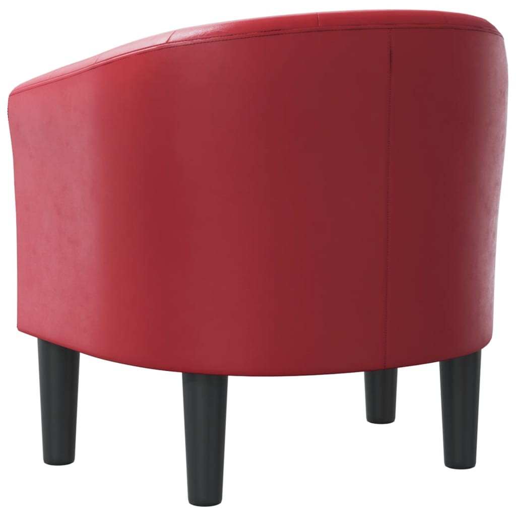 Chaise cabriolet rouge bordeaux similicuir - XIOS