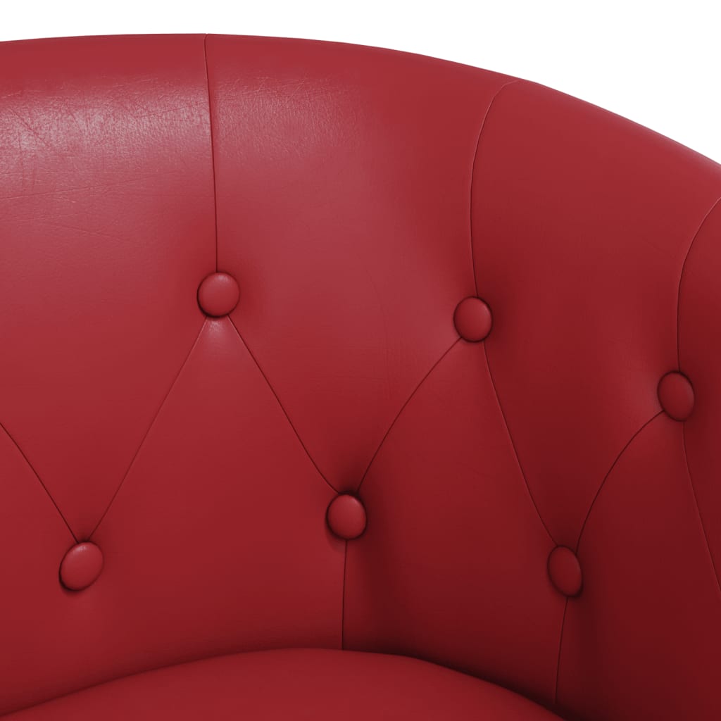 Chaise cabriolet rouge bordeaux similicuir - XIOS