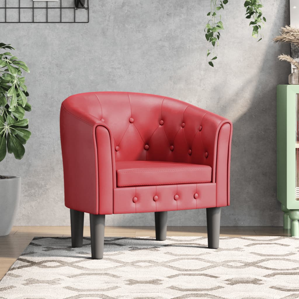 Chaise cabriolet rouge bordeaux similicuir - XIOS