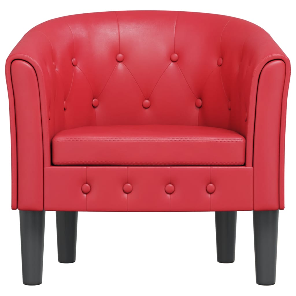 Fauteuil cabriolet rouge similicuir