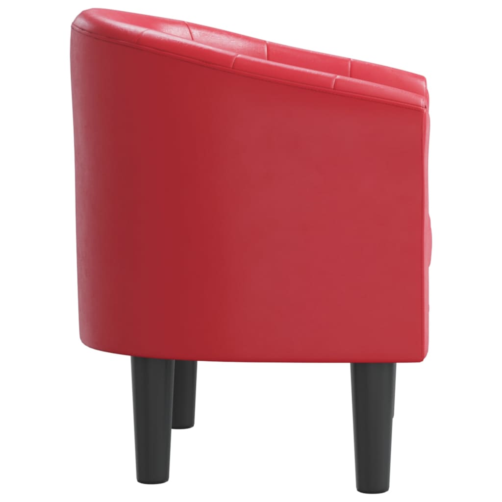Fauteuil cabriolet rouge similicuir - XIOS