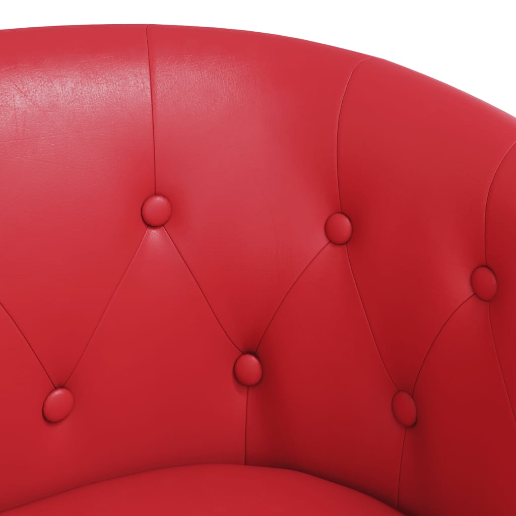 Fauteuil cabriolet rouge similicuir