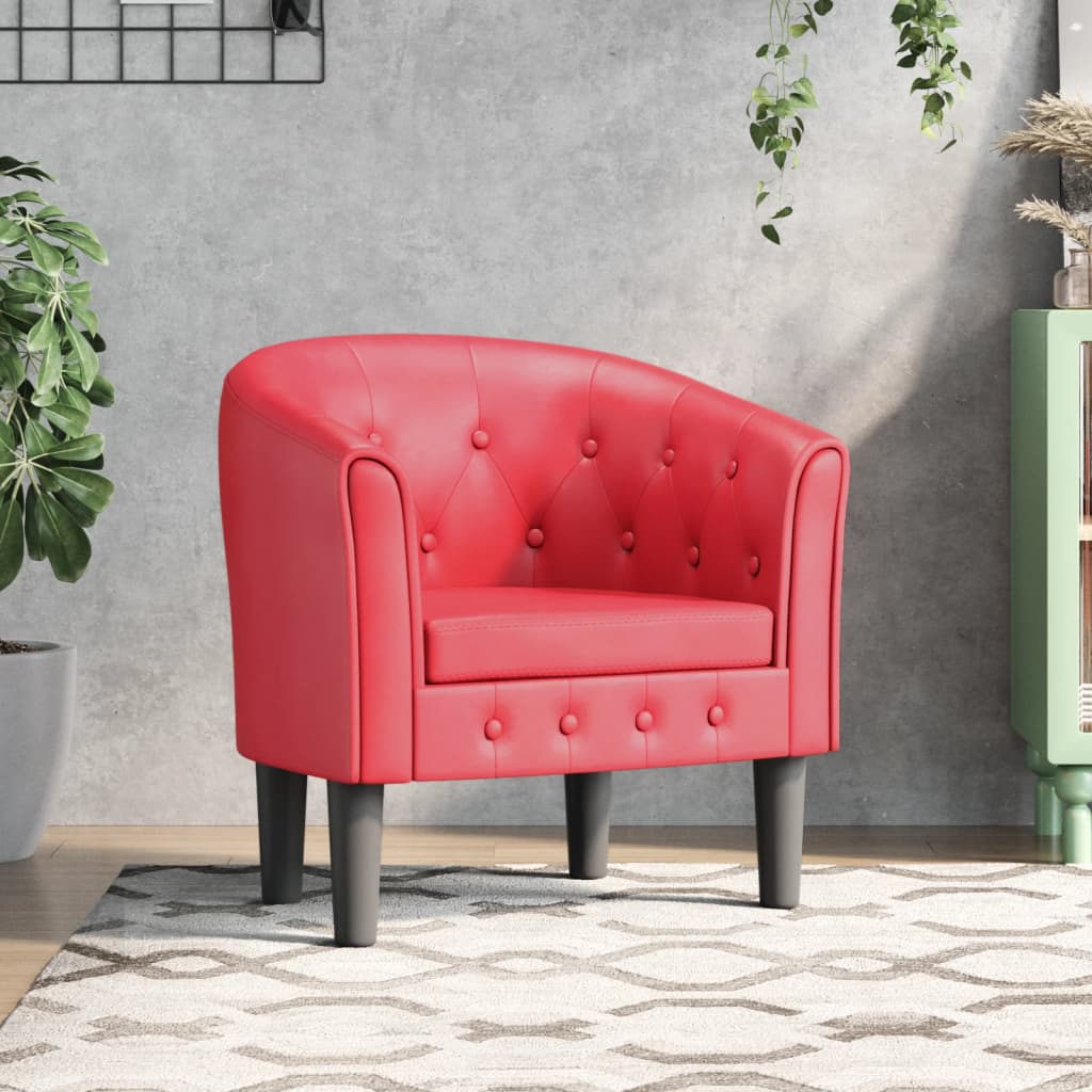 Fauteuil cabriolet rouge similicuir - XIOS