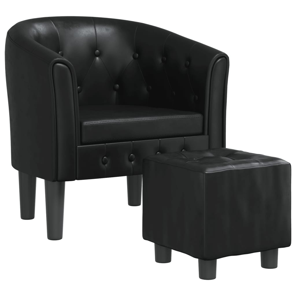 Chaise cabriolet avec repose-pied noir similicuir - XIOS