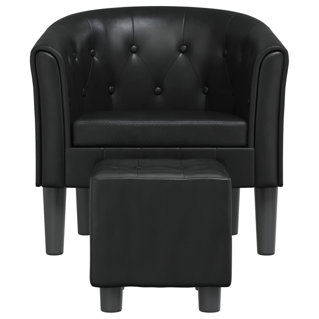 Chaise cabriolet avec repose-pied noir similicuir