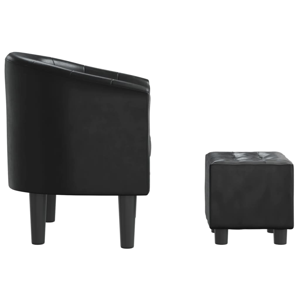 Chaise cabriolet avec repose-pied noir similicuir