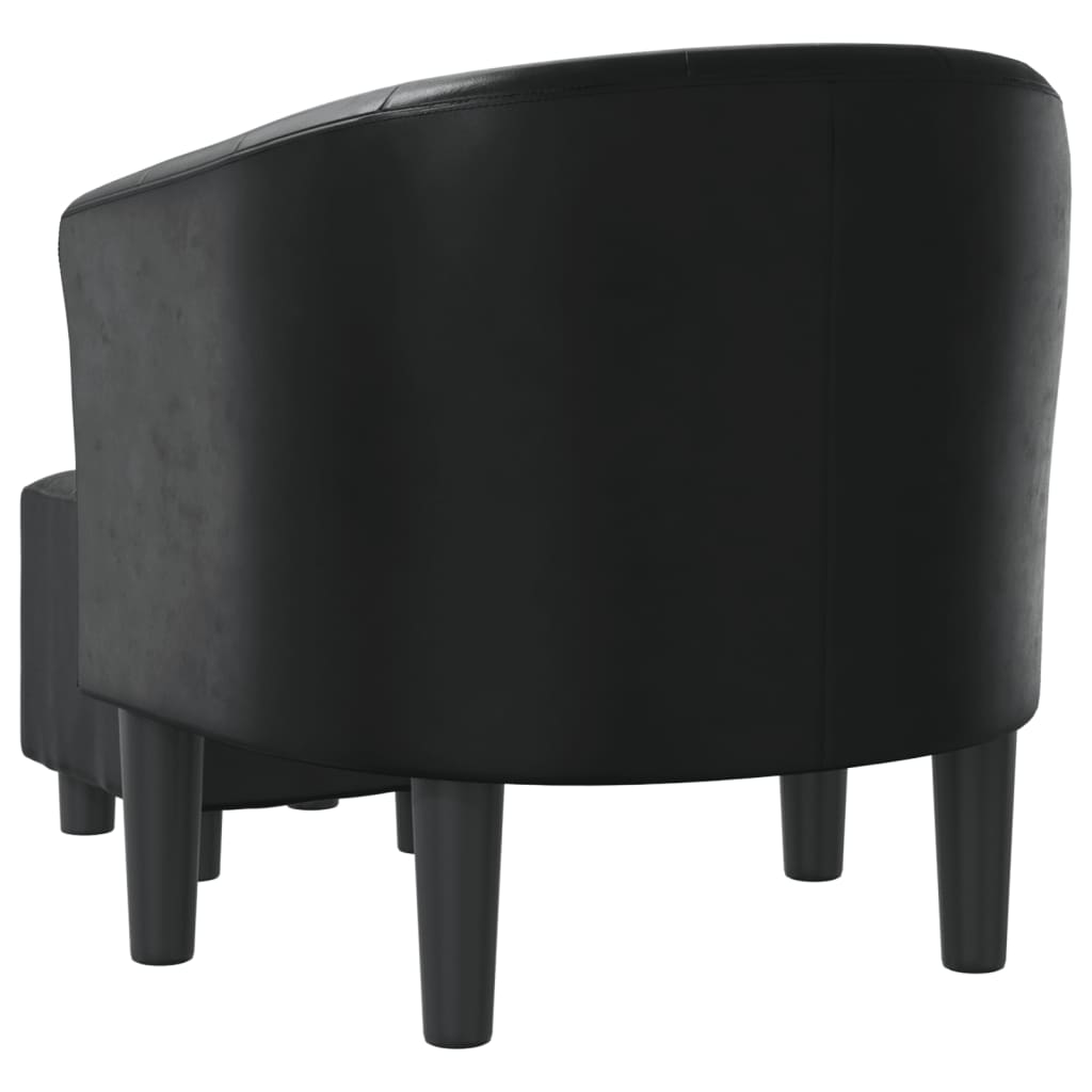 Chaise cabriolet avec repose-pied noir similicuir