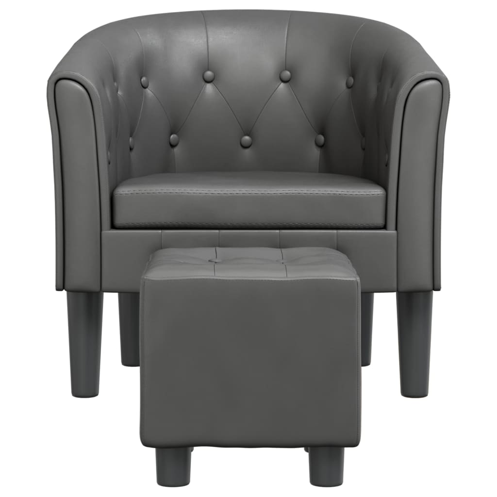 Chaise cabriolet avec repose-pied gris similicuir - XIOS