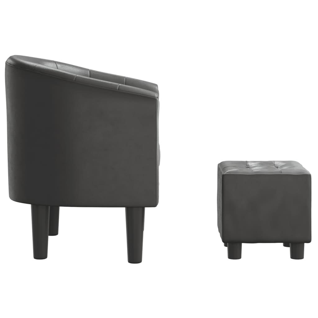Chaise cabriolet avec repose-pied gris similicuir - XIOS