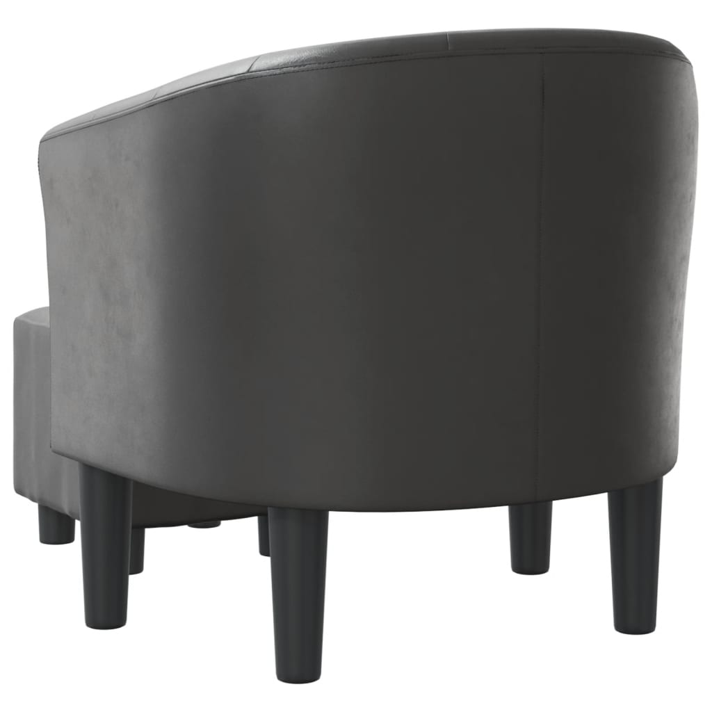 Chaise cabriolet avec repose-pied gris similicuir - XIOS