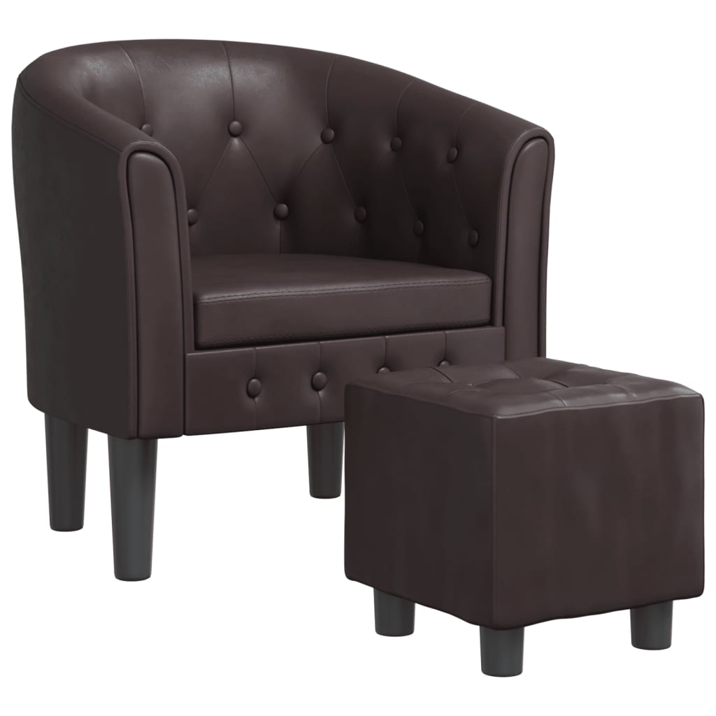 Chaise cabriolet avec repose-pied marron similicuir - XIOS