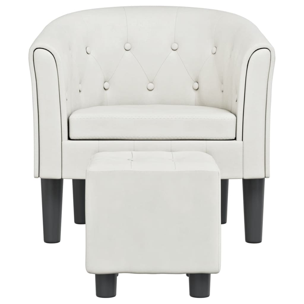 Chaise cabriolet avec repose-pied blanc similicuir - XIOS