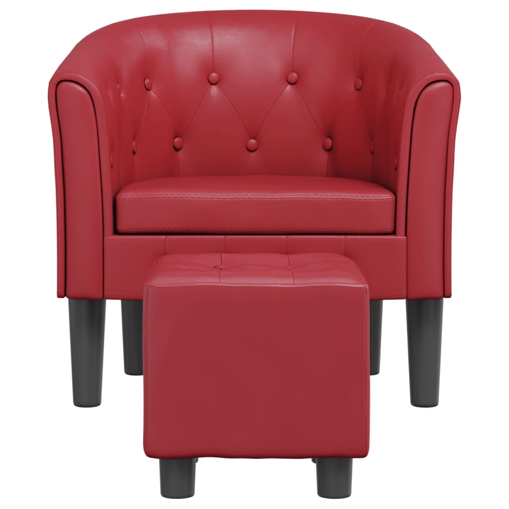 Chaise cabriolet avec repose-pied rouge bordeaux similicuir - XIOS