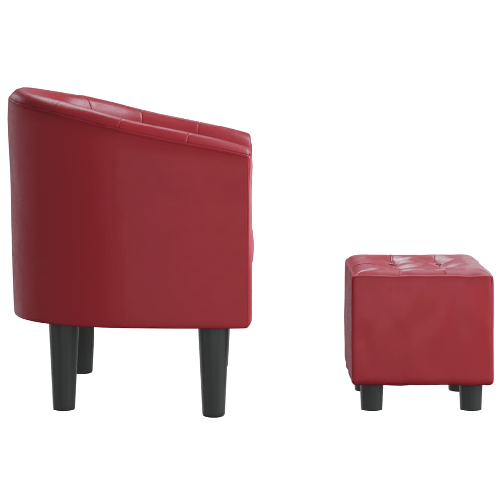 Chaise cabriolet avec repose-pied rouge bordeaux similicuir - XIOS
