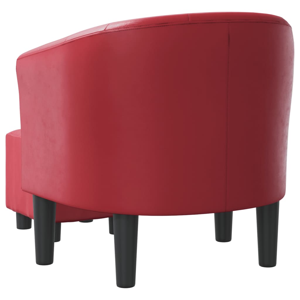 Chaise cabriolet avec repose-pied rouge bordeaux similicuir - XIOS