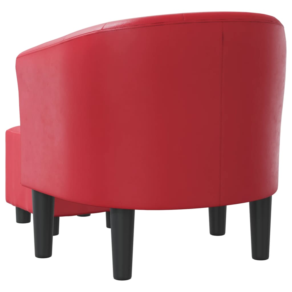 Chaise cabriolet avec repose-pied rouge similicuir - XIOS